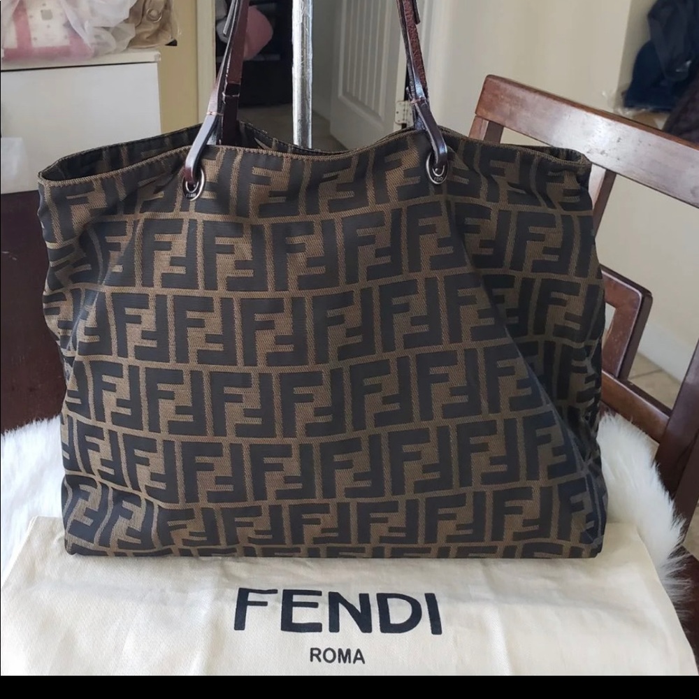 Fendi Zucca Canvas Tote- Sm